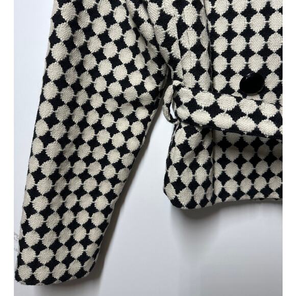 Sharagano Wool Blend Belted Peacoat Jacket Size 12 Structured Office Old Money - Picture 4 of 12